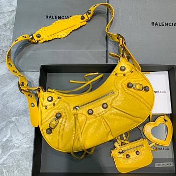 Kitlife Balenciaga Le Cagole Small Shoulder Bag In Yellow - 33x16x8 cm