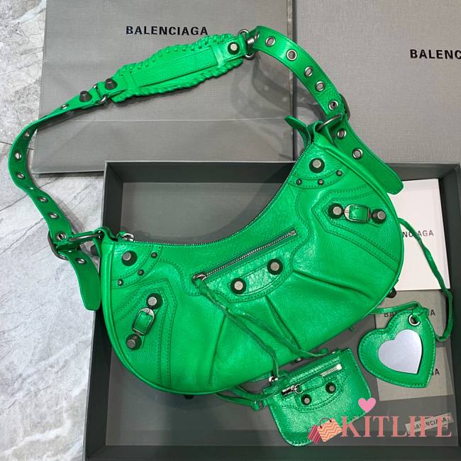 Kitlife Balenciaga Le Cagole Small Shoulder Bag In Green - 33x16x8 cm - 1