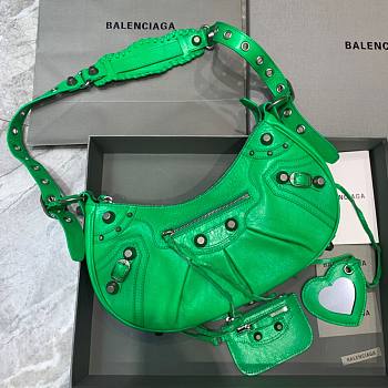 Kitlife Balenciaga Le Cagole Small Shoulder Bag In Green - 33x16x8 cm