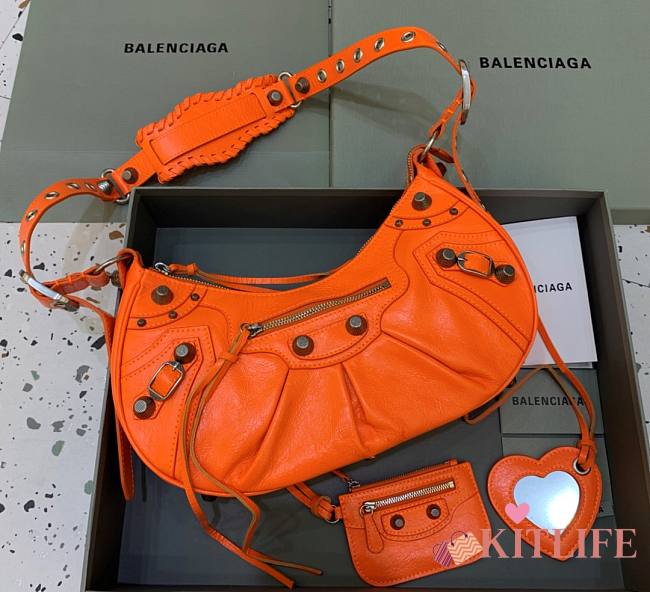Kitlife Balenciaga Le Cagole Small Shoulder Bag In Orange - 33x16x8 cm - 1