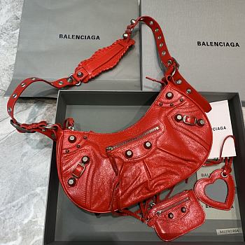 Kitlife Balenciaga Le Cagole Small Shoulder Bag In Red - 33x16x8 cm