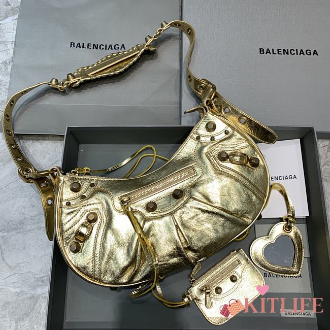 Kitlife Balenciaga Le Cagole Small Shoulder Bag In Gold - 33x16x8 cm - 1