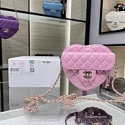 Kitlife Chanel Heart Bag Lambskin&Gold Tone Metal In Pink - AS3191 - 16x18x6cm - 1