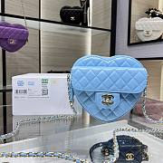 Kitlife Chanel Heart Bag Lambskin&Gold Tone Metal In Blue - AS3191 - 16x18x6cm - 1