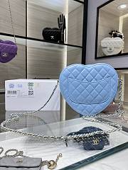 Kitlife Chanel Heart Bag Lambskin&Gold Tone Metal In Blue - AS3191 - 16x18x6cm - 3