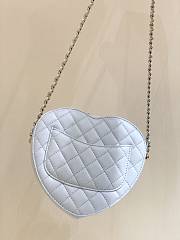 Kitlife Chanel Heart Bag Lambskin&Gold Tone Metal In White - AS3191 - 16x18x6cm - 4