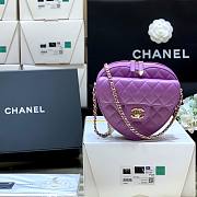 Kitlife Chanel Heart Bag Lambskin&Gold Tone Metal In Purple - AS3191 - 16x18x6cm - 1
