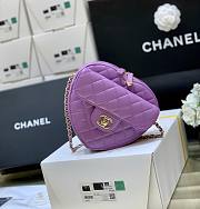 Kitlife Chanel Heart Bag Lambskin&Gold Tone Metal In Purple - AS3191 - 16x18x6cm - 4
