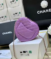 Kitlife Chanel Heart Bag Lambskin&Gold Tone Metal In Purple - AS3191 - 16x18x6cm - 5