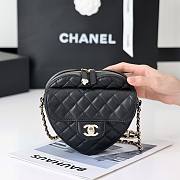 Kitlife Chanel Heart Bag Lambskin&Gold Tone Metal In Black - AS3191 - 16x18x6cm - 1