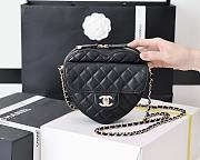 Kitlife Chanel Heart Bag Lambskin&Gold Tone Metal In Black - AS3191 - 16x18x6cm - 5