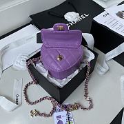 Kitlife Chanel Heart Clutch with Chain In Purple - AP2784 - 12 × 13 × 5.5 cm - 5
