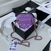 Kitlife Chanel Heart Clutch with Chain In Purple - AP2784 - 12 × 13 × 5.5 cm - 6