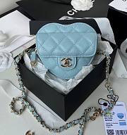 Kitlife Chanel Heart Clutch with Chain In Blue - AP2784 - 12 × 13 × 5.5 cm - 1