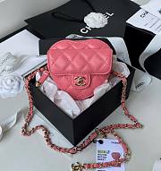 Kitlife Chanel Heart Clutch with Chain In Pink - AP2784 - 12 × 13 × 5.5 cm - 1