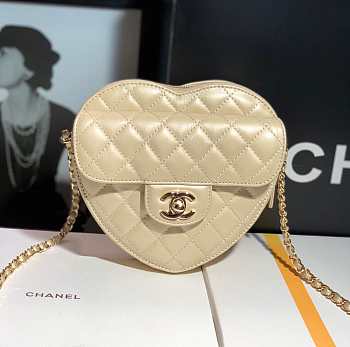 Kitlife Chanel Heart Bag Lambskin&Gold Tone Metal In Gold - AS3191 - 16x18x6cm