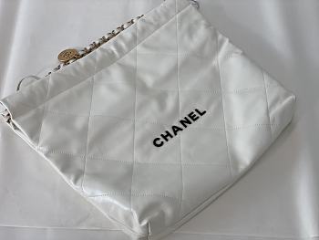 Kitlife Chanel 22 Large White Handbag Black Logo - 39x42x8cm