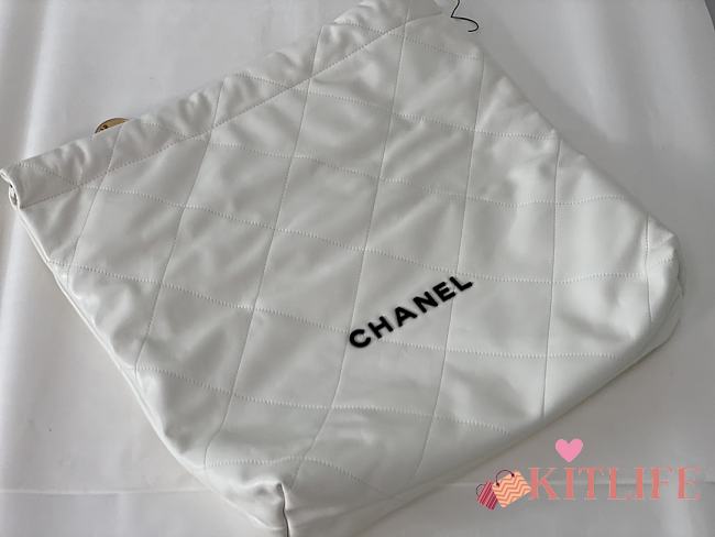 Kitlife Chanel 22 Large White Handbag Black Logo - 45/48/10cm - 1