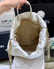 Kitlife Chanel 22 White Backpack Black Logo - 51x40x9cm - 2