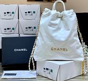 Kitlife Chanel 22 White Backpack Gold Logo - 51x40x9cm - 1