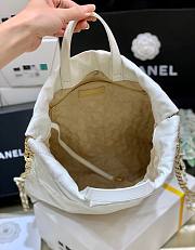 Kitlife Chanel 22 White Backpack Gold Logo - 51x40x9cm - 3