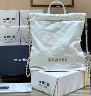 Kitlife Chanel 22 White Backpack Gold Logo - 51x40x9cm - 4