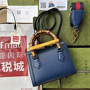 Kitlife Gucci Diana mini tote bag blue leather - ‎702732 - 20x16x10cm - 6