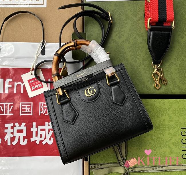 Kitlife Gucci Diana mini tote bag black leather - ‎702732 - 20x16x10cm - 1