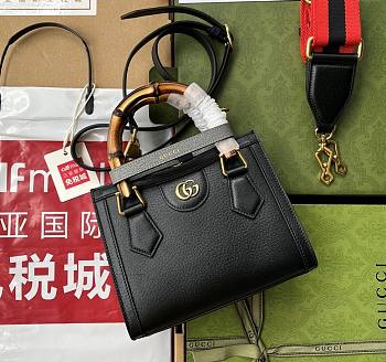 Kitlife Gucci Diana mini tote bag black leather - ‎702732 - 20x16x10cm