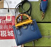 Kitlife Gucci Diana mini tote bag blue leather - ‎702732 - 20x16x10cm - 1