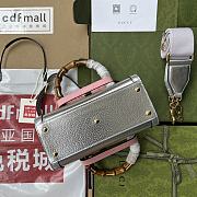 Kitlife Gucci Diana mini tote bag silver leather - ‎702732 - 20x16x10cm - 6