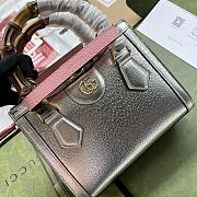 Kitlife Gucci Diana mini tote bag silver leather - ‎702732 - 20x16x10cm - 5