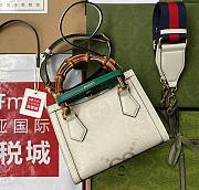Kitlife Gucci Diana mini tote bag white jumbo gg leather - ‎702732 - 20x16x10cm - 5
