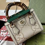 Kitlife Gucci Diana mini tote bag white jumbo gg leather - ‎702732 - 20x16x10cm - 2