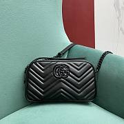 Kitlife Gucci GG Marmont small shoulder bag Black matelassé chevron leather - 447632 - 24x7x13 - 1