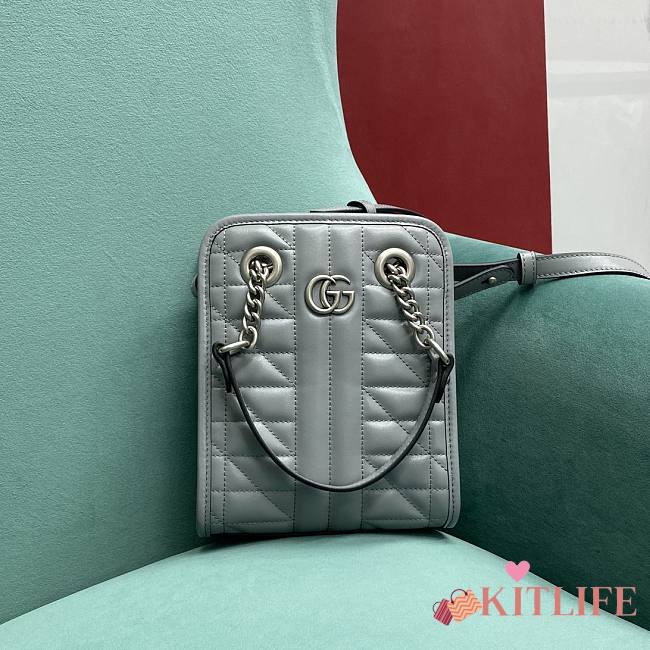 Kitlife Gucci GG Marmont matelassé mini bag grey - 696123 - 16x19x7cm - 1