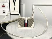 Kitlife Gucci Jackie 1961 small shoulder bag White and ebony GG Supreme canvas - 636706 - 19x13x3cm - 3