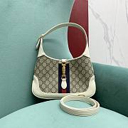 Kitlife Gucci Jackie 1961 small shoulder bag White and ebony GG Supreme canvas - 636706 - 28x19x5cm - 1