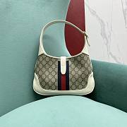 Kitlife Gucci Jackie 1961 small shoulder bag White and ebony GG Supreme canvas - 636706 - 28x19x5cm - 6