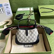 Kitlife Gucci Jackie 1961 small shoulder bag Blue and ebony GG Supreme canvas - 636706 - 19x13x3cm - 3