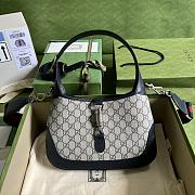 Kitlife Gucci Jackie 1961 small shoulder bag Blue and ebony GG Supreme canvas - 636706 - 28x19x5cm - 1