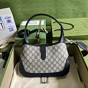 Kitlife Gucci Jackie 1961 small shoulder bag Blue and ebony GG Supreme canvas - 636706 - 28x19x5cm - 5