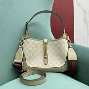 Kitlife Gucci Jackie 1961 small shoulder bag beige and ebony GG Supreme canvas - 636706 - 28x19x5cm - 1