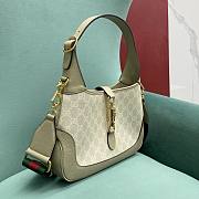 Kitlife Gucci Jackie 1961 small shoulder bag beige and ebony GG Supreme canvas - 636706 - 28x19x5cm - 3