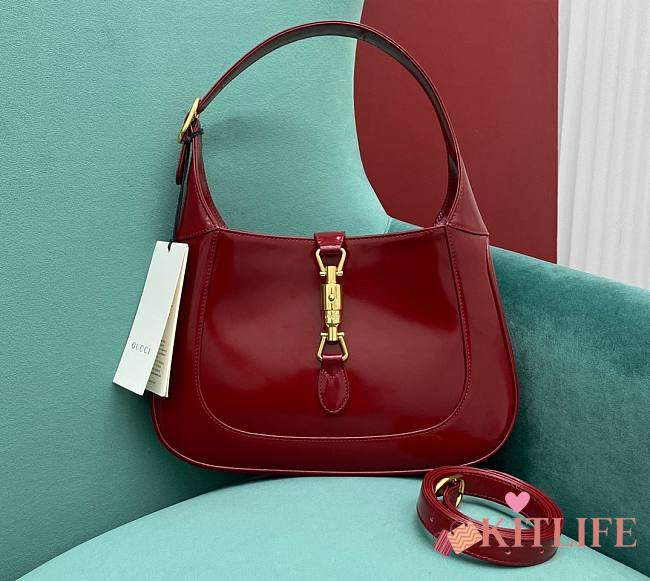 Kitlife Gucci Jackie 1961 small shoulder burgundy bag - 636709 - 28x19x4cm - 1