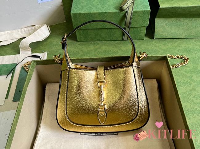 Kitlife Gucci Jackie 1961 lamé mini gold bag - 20x13x3cm  - 1