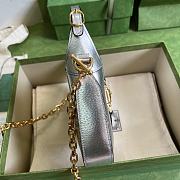 Kitlife Gucci Jackie 1961 lamé mini silver bag - 20x13x3cm - 2