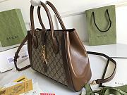 Kitlife Gucci Jackie 1961 Medium Tote Brown and GG Ebony Bag - 649016 - 30×24×12 - 6