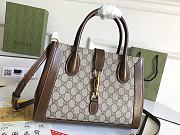 Kitlife Gucci Jackie 1961 Medium Tote Brown and GG Ebony Bag - 649016 - 30×24×12 - 5