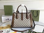 Kitlife Gucci Jackie 1961 Medium Tote Brown and GG Ebony Bag - 649016 - 30×24×12 - 3